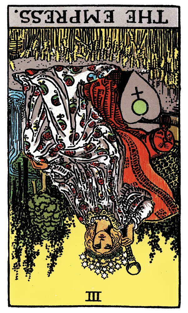 Tarot card The Empress reversed