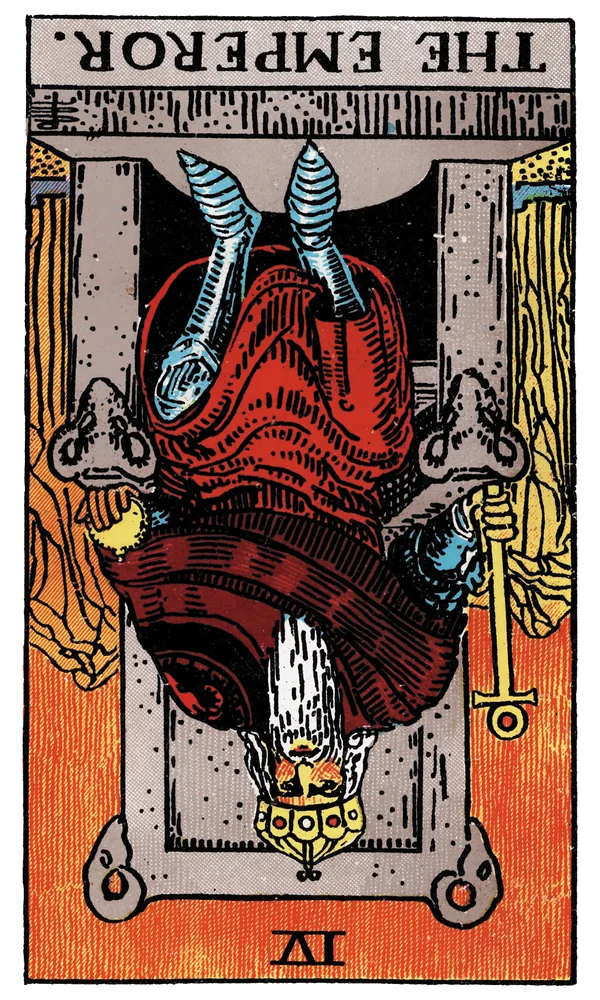 Tarot card The Emperor reversed