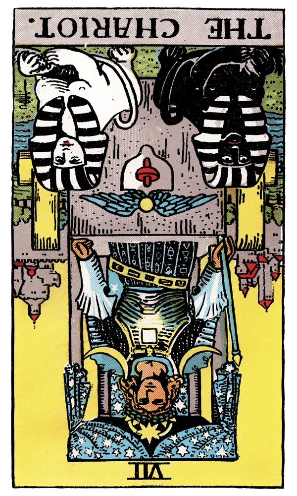 Tarot card The Chariot reversed
