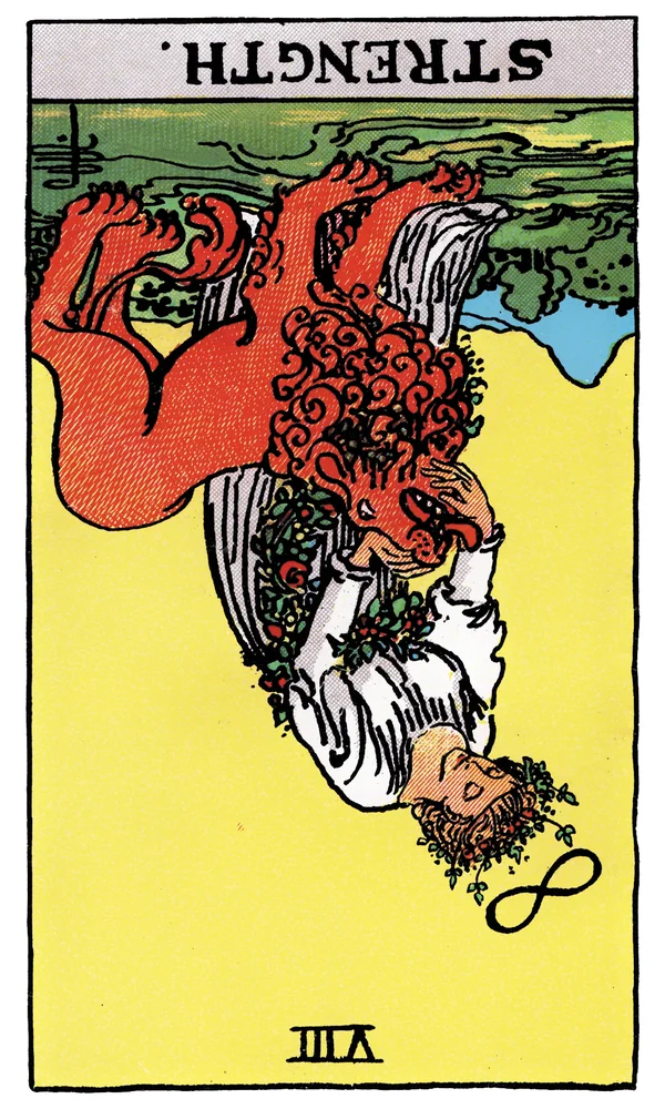 Tarot card Strength reversed