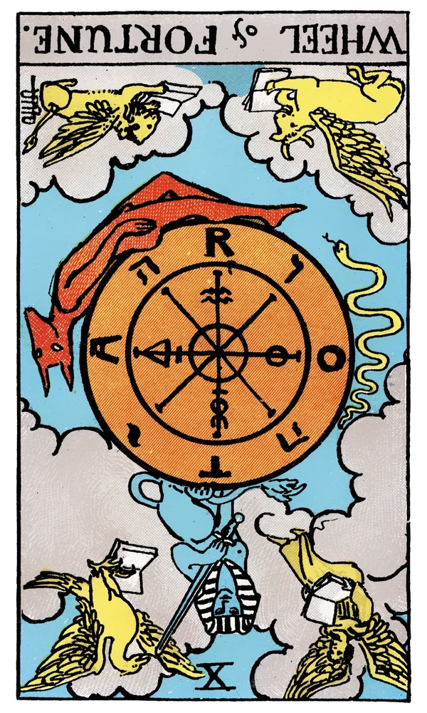 Tarot card Wheel of Fortune reversed