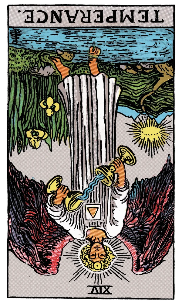 Tarot card Temperance reversed