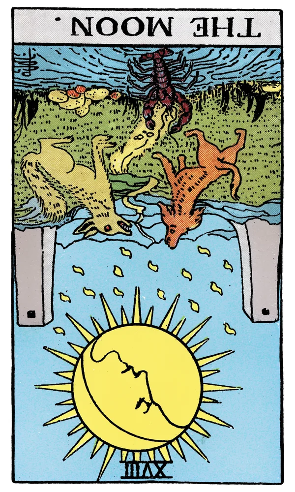 Tarot card The Moon reversed