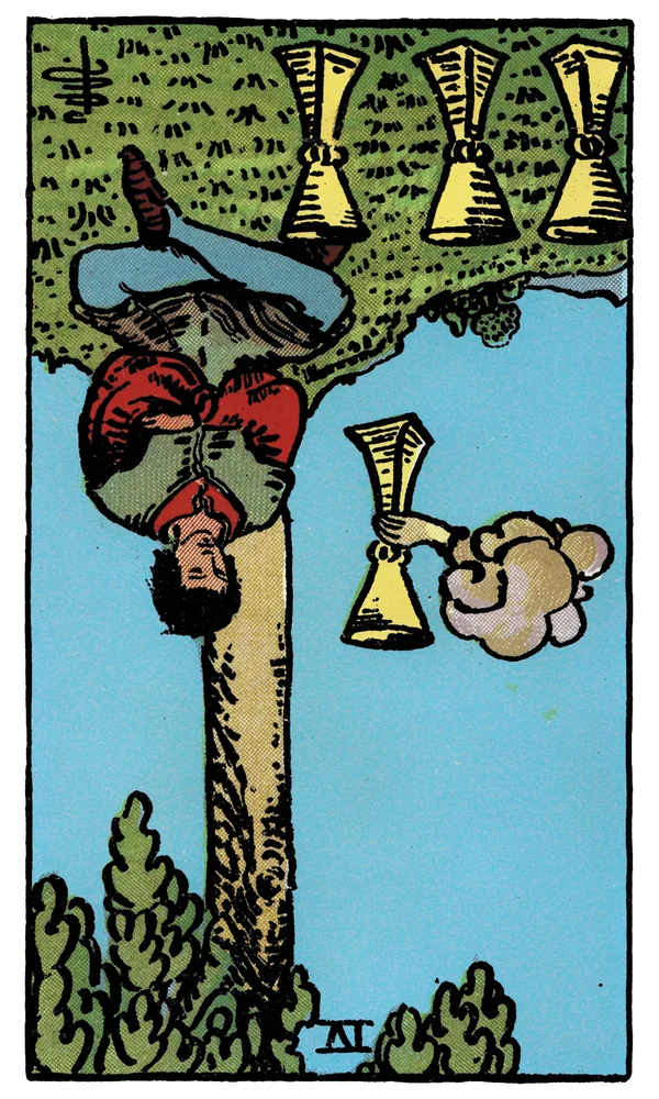 Tarot card Four of Cups reversed