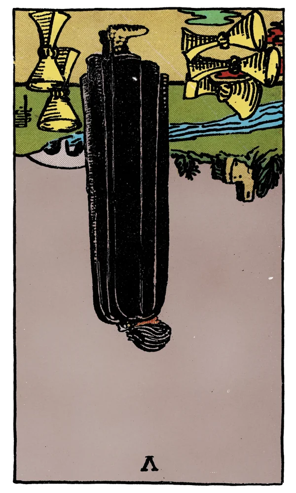 Tarot card Five of Cups reversed