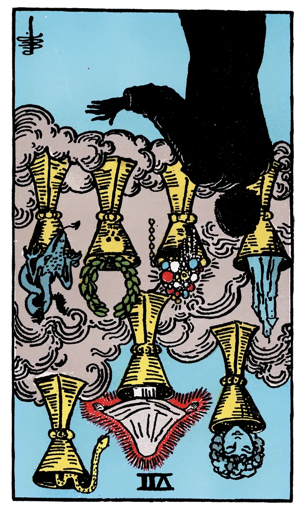 Tarot card Seven of Cups reversed