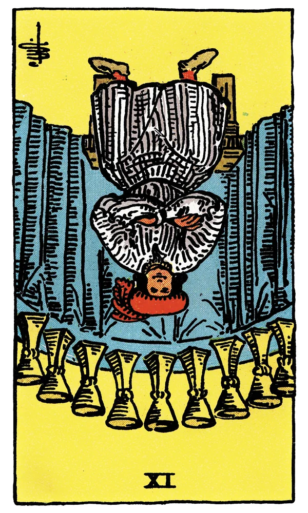 Tarot card Nine of Cups reversed