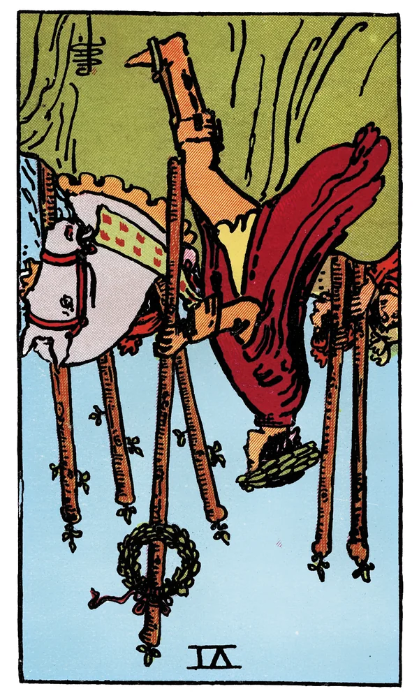 Tarot card Six of Wands reversed