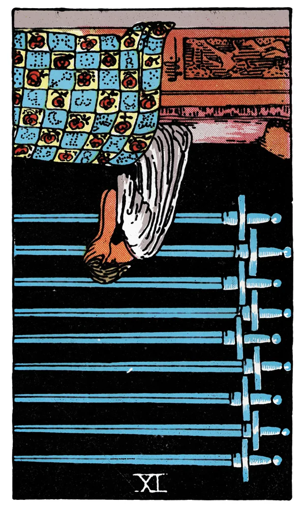 Tarot card Nine of Swords reversed