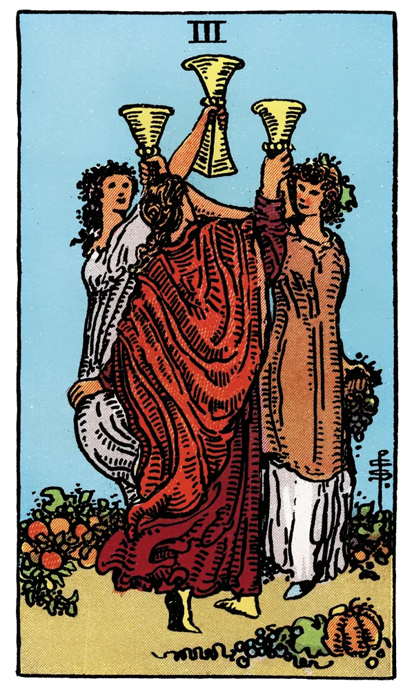 Tarot card Three of Cups