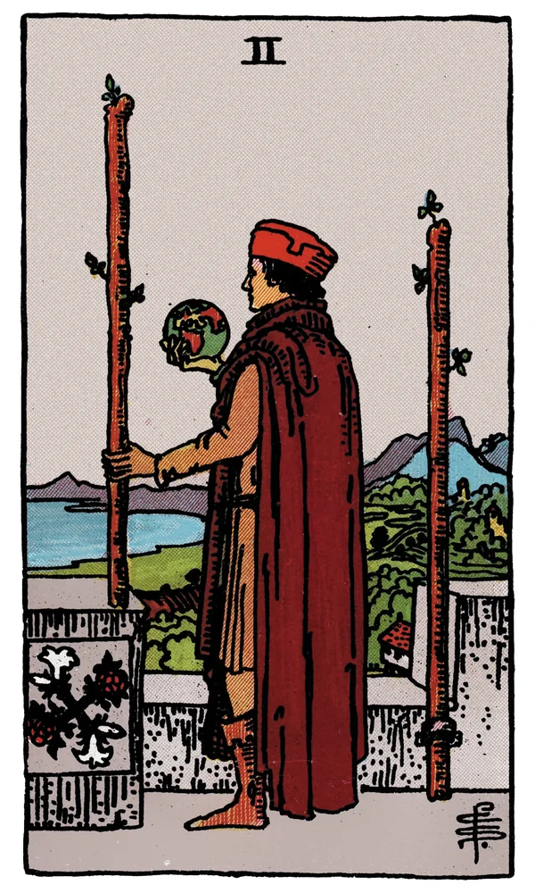 Tarot card Two of Wands