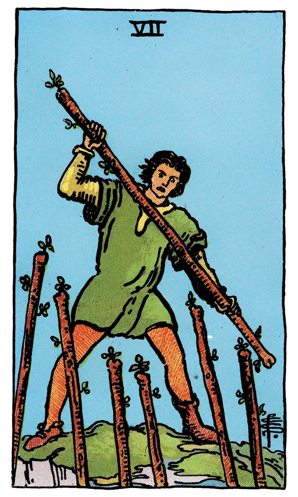 Tarot card Seven of Wands