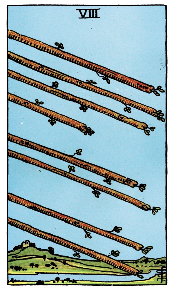 Tarot card Eight of Wands