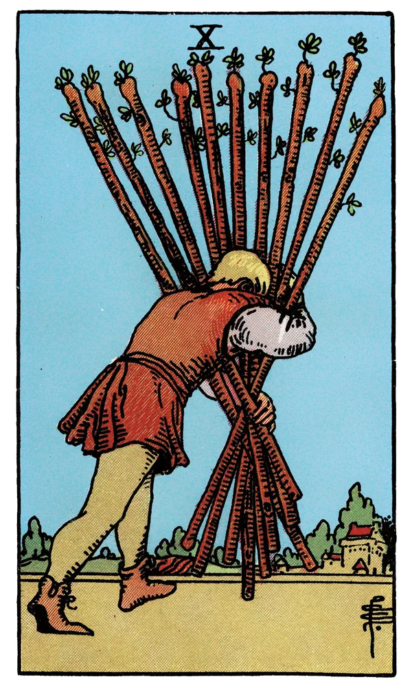 Tarot card Ten of Wands