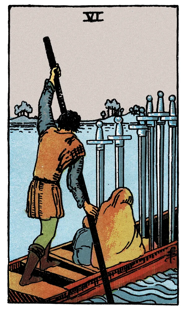 Tarot card Six of Swords