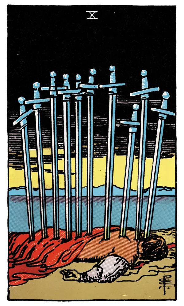 Tarot card Ten of Swords
