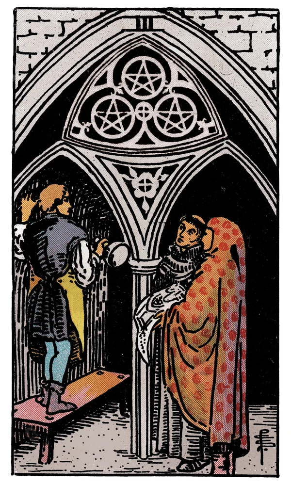 Tarot card Three of Pentacles