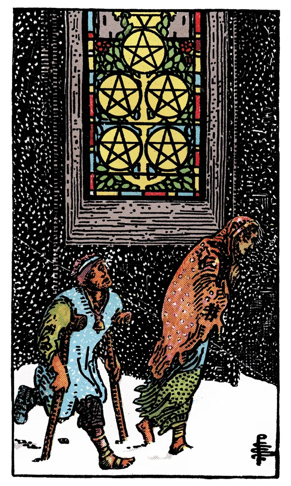 Tarot card Five of Pentacles