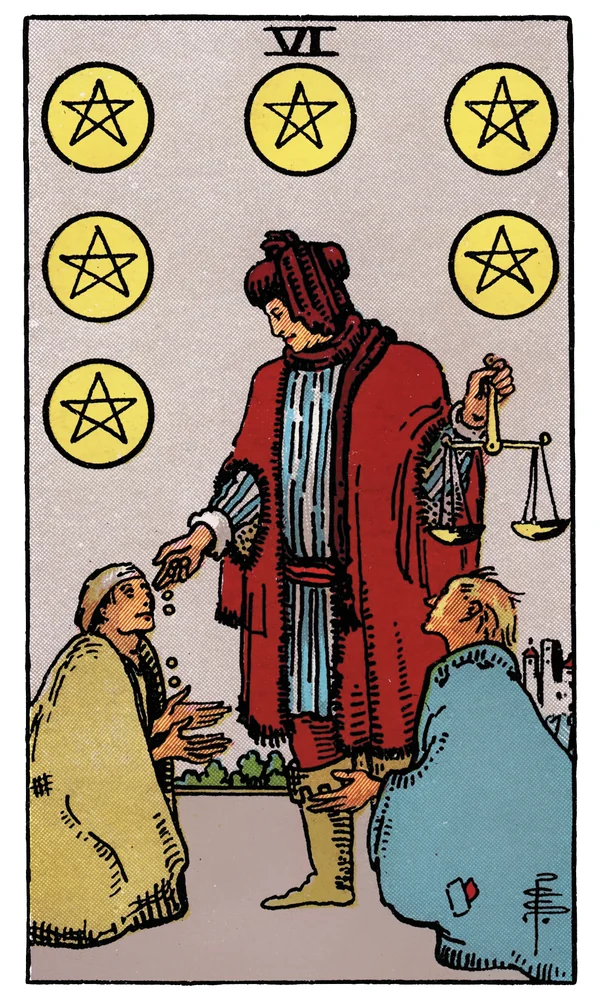 Tarot card Six of Pentacles