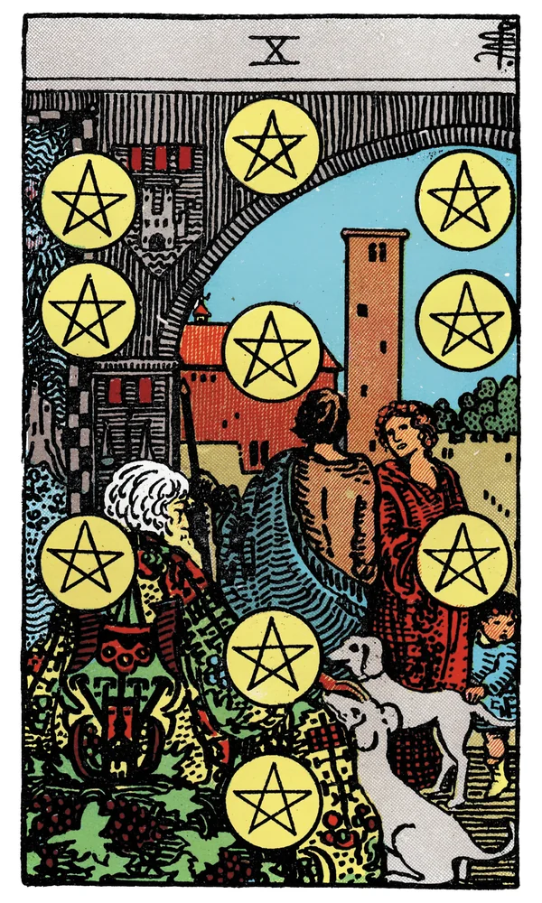 Tarot card Ten of Pentacles