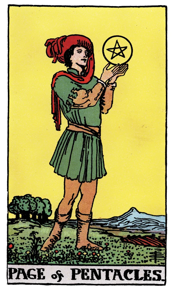 Tarot card Page of Pentacles